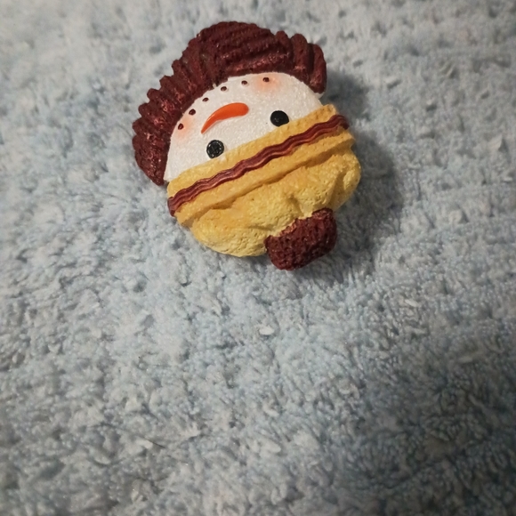 Extremely cute little set! Snowman brooch and earrings. - Picture 2 of 7